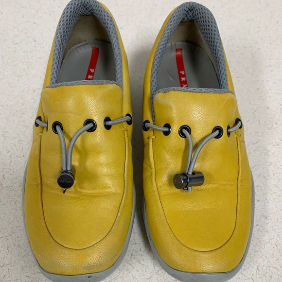 Prada yellow real leather shoes size 11 - Picture 1 of 5